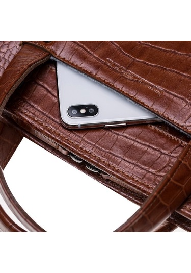 Barchello Pergamon Deri Laptop Çantası Fl Kahverengi