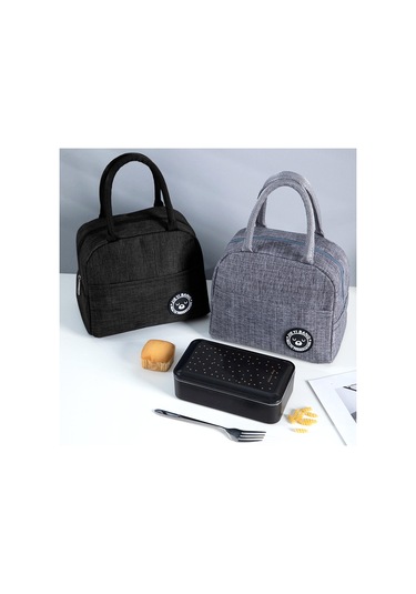 Lichen Termal Yalıtımlı Öğle Yemeği Çantası Taşınabilir Isı Siyah