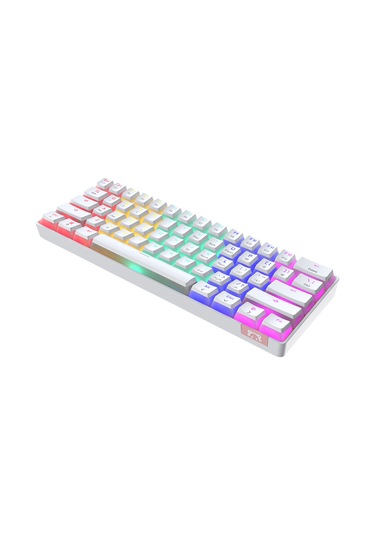 Stk61 Beyaz Rgb Ledli Tam Mekanik Kahverengi Switch Gaming Bluetooth Kablosuz Oyuncu Klavyesi