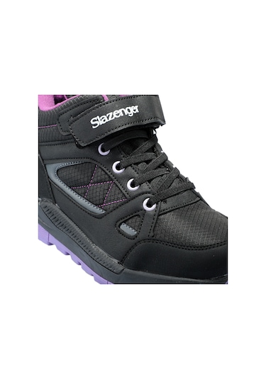Slazenger KESHA Çocuk Cırt Cırtlı Siyah / Mor Bot