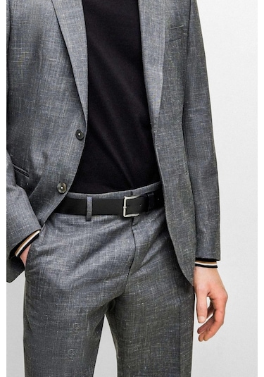 Orijinal Hakiki Deri Erkek Kumaş Kanvas Kot Pantolon Için Uygun Tek Parça Deri 1.sınıf Siyah Siyah