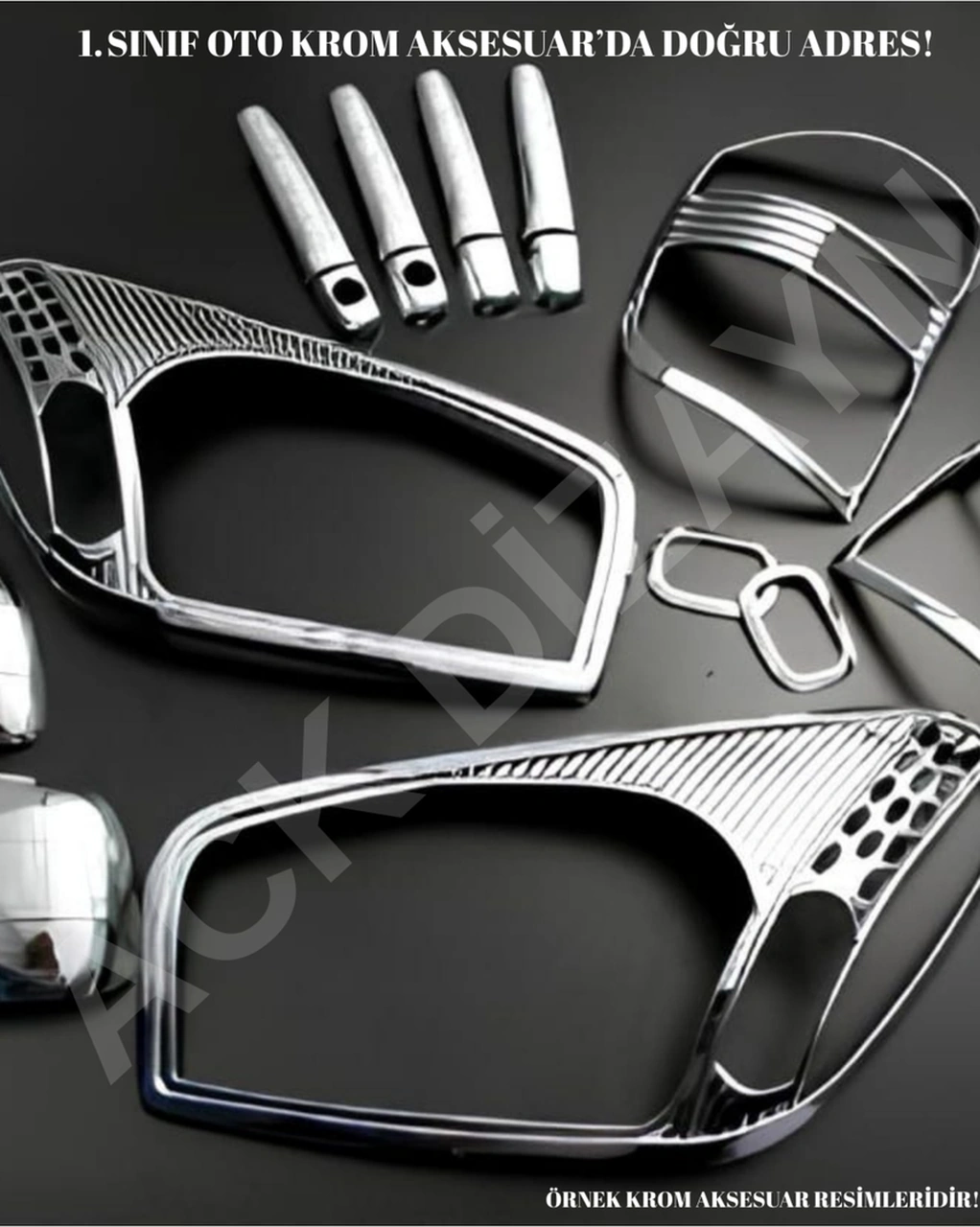 Ueskrom Ford Fiesta 2002-2003-2004-2005-2006-2007-2008 Krom Cam Çıtası 4 Parça Paslanmaz Çelik