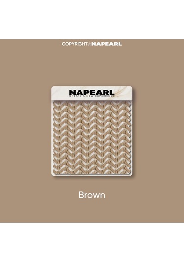 1 Adet Napearl İçi Boş Kılçık Desen Yatak Odası Pencere Sırf Perde W100cm X L130cm Kahverengi