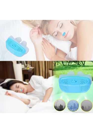 Hangfox Silikon Uyku Konfor Aleti: Burun Tıkanıklığı Ve Horlama Engeli Pil Dahil Değil Mavi