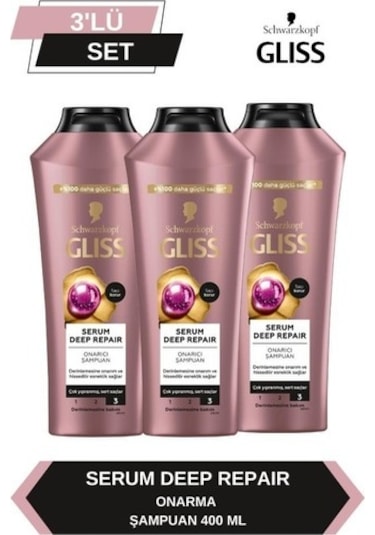 Gliss Serum Deep Repair Onarıcı Şampuan 3 x 400 ML