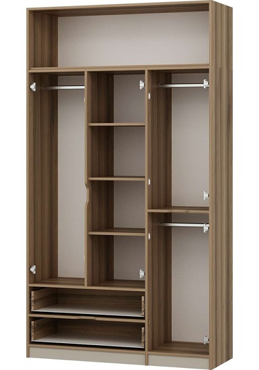 Elina 3 Kapaklı Dolap + Yüklük - Dore/kumtaşı Çok Renkli