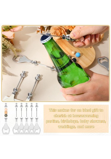 Gatherco 6 Adet Boncuklu Bira Açacağı Yeniden Kullanılabilir Şişe Açacağı Barmenler İçin Dekoratif Boncuklu Şişe Açacağı Kendin Yap Boncuk Şişe Açacağı Diğer