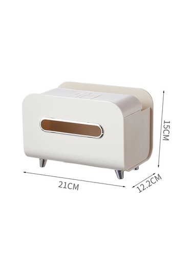 Springsun Krem Beyaz Ev Ofis Mutfak Kullanıma Uygun Çok Amaçlı Tezgah Üstü Kağıt Havlu Kutusu Kumanda Tutucu Züccaciye