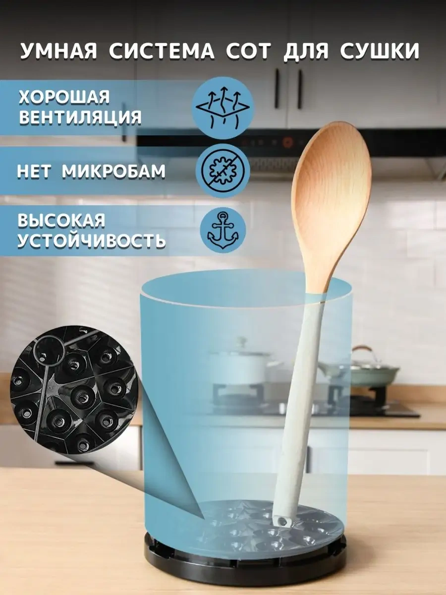 Wimi Mutfak Düzenleyici, Masaüstü Kaşık Ve Çatal Standı 149205910 Siyah