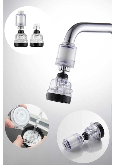 Tortu Klor Pas Arıtıcı Pamuk Filtreli 3 Fonksiyon Musluk Başlığı