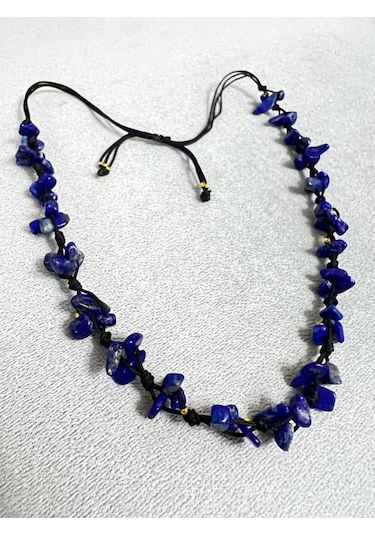 Sertifikalı Lapis Lazuli Doğal Taş Tasarım Kolye Çok REnkli