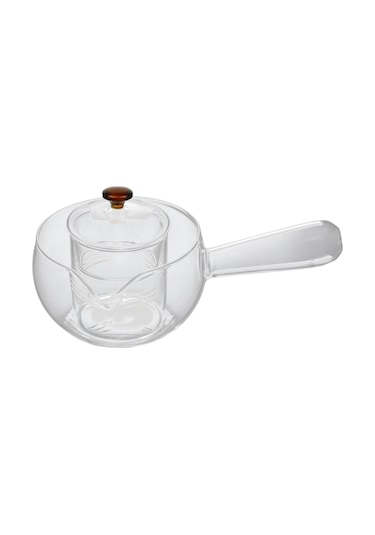 Suntek Demlikli Çaydanlık 450ml Seyahat Ocakları Cam-kulp