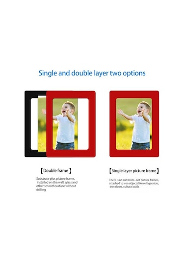 Kırmızı Kullanışlı Fotoğraf Duvar Etiketi Manyetik Süreç Bükülme Serbestçe Dekoratif 10ınch Dual Layer