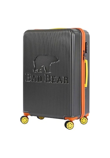 Bad Bear Logo Suitcase 23.01.80.001kg Koyu Gri Büyük Boy Tekerlekli Abs Valiz 95 Lt. Koyu Gri