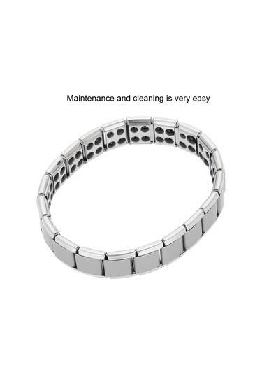 Tenfowee Germe Titan Çelik Bilezik - Kas Gerilimini Azaltır, Kan Dolaşımını Ve Esnekliği Artırır - Gümüş Renk, Dayanıklı Ve Kolay Bakım Silver