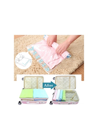 Youmex Seyahat İçin 10'lu Vakumlu Sıkıştırma Depolama Çantaları - Şeffaf, Pa+pe Malzeme, Uzay Tasarrufu, Kolay Kullanım 2x35x50, 4x40x60, 4x50x70 Cm Çok Renkli