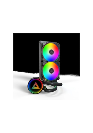 Montech Lightflow Argb 240 Siyah Ultra Sessiz Aıo Sıvı Cpu Soğutucu, 3100 Rpm Pompa, Üçlü Sessiz F