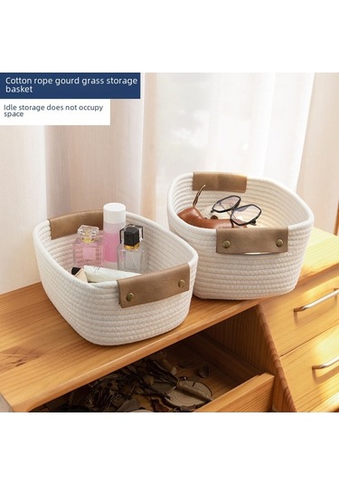 Besthome1 Organik Pamuk İpi Sepeti - 100l, Ev Dekoru, Kitap-elbise Saklama, Evcil Kullanım, Beyaz Örgü