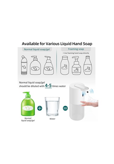A Tutuculu 2 Adet-dokunmasız Otomatik Sabunluk Sensörlü Köpük Tip-c Şarjlı Yüksek Kapasiteli Ayarlanabilir Anahtarlı Akıllı Sıvı Sabunluk