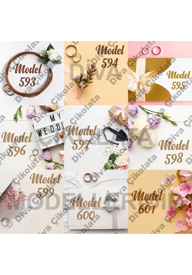 Diva Çikolata Söz Nişan Nikah Çikolatası 100 Adet Madlen Çikolata Gümüş