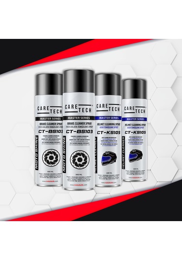 CT-SET4-C Motosiklet Fren Balata Kask Parlatma Temizleme Spreyi 4'lü Bakım Seti Sprey