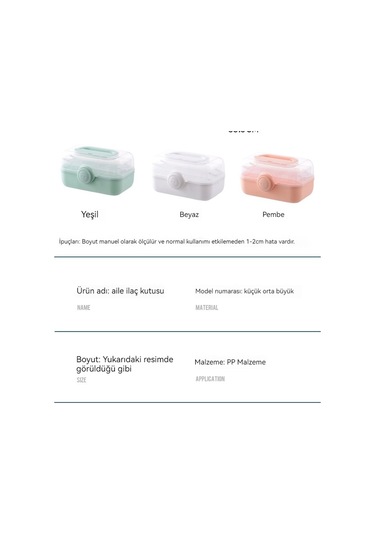 Mengtuo Ev Büyük Kapasiteli Çok Seviyeli İlaç Kutusu Pembe Trompet