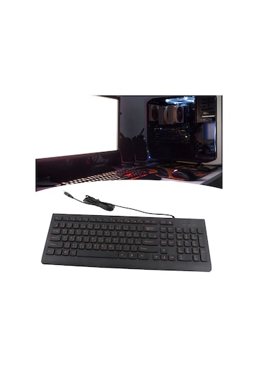 Dianziye 108 Tuşlu Usb Kablolu Sessiz Çin Klavyesi - Dayanıklı Yazı, Hızlı Tepki, Ev/ofis Kullanıma Uygun