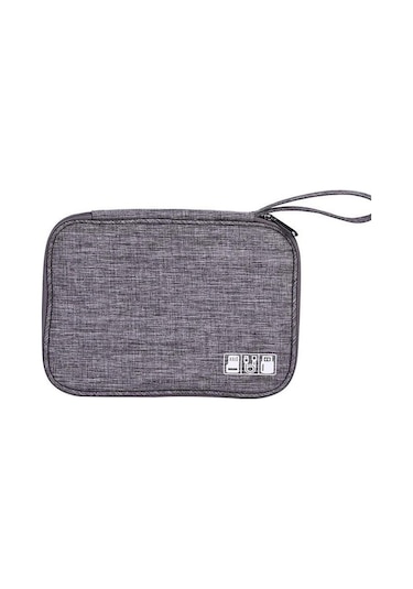 Novahub Gri Şarj Cihazı Güç Bankası Cep Telefonu Flash Kart Usb Kablo İçin Elektronik Aksesuar Düzenleyici Taşıma Çantası Gri