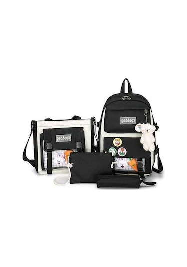 Zyzqstore Xps&bag 4'lü Okul Çantası Seti - Siyah, Çocuklar İçin Mükemmel Seçim Siyah