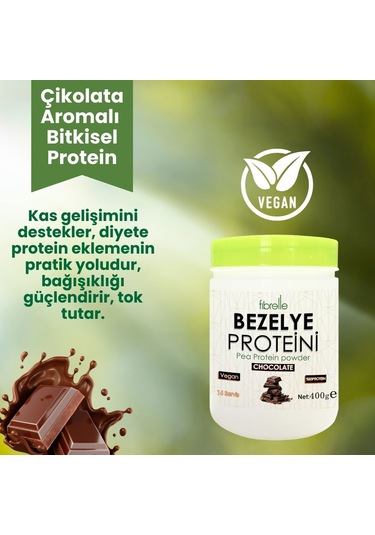 Fibrelle Bezelye Protein Çikolata Aromalı 400 G