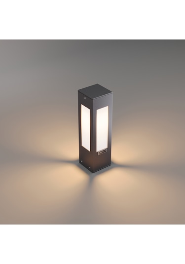 Luxera Alüminyum Pleksili Bahçe Aydınlatma Bollard Antrasit 35 Cm Antrasit