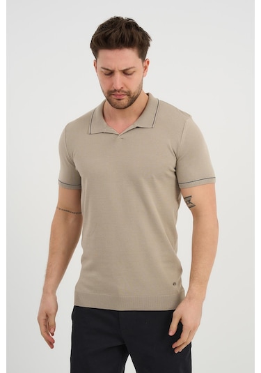 Alexander Gardi Alexandergardı Resort Yaka Triko T-shirt Bej