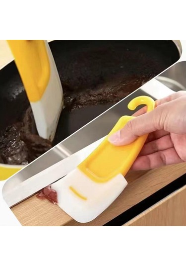 2 Adet Mutfak Kazıyıcı Yağ Leke Temizleme Silikon Spatula Kek Pişirme Pasta Alet Kirli Tava Pot Yemekleri Temizleyici Araçları