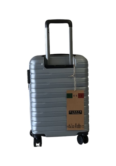 Oleets 8 Tekerli Kilitli Kabin Boy Valiz-bavul Gri