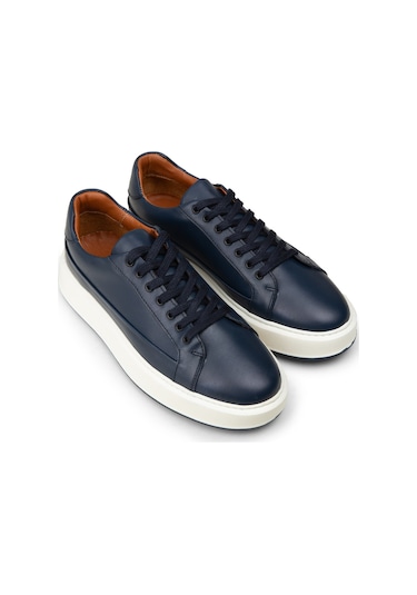 Deery Erkek Hakiki Deri Lacivert Sneaker Ayakkabı - E4482mlcvc01