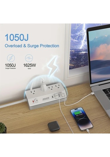 Xuweiwei Pd 20w Hızlı Şarj Jxgucat 4 Çıkışlı 4 Usb Portlu Xzh Us Standard Four Hole Clip Model Black Masaüstü Priz Uzatma Kablosu