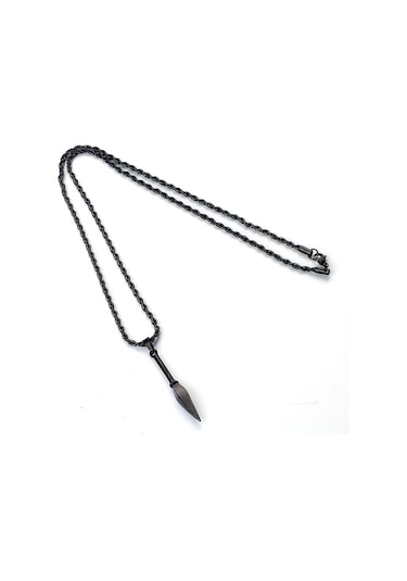 Ok Ucu Siyah Erkek Kolye Çelik Takı Aksesuar K24 T5