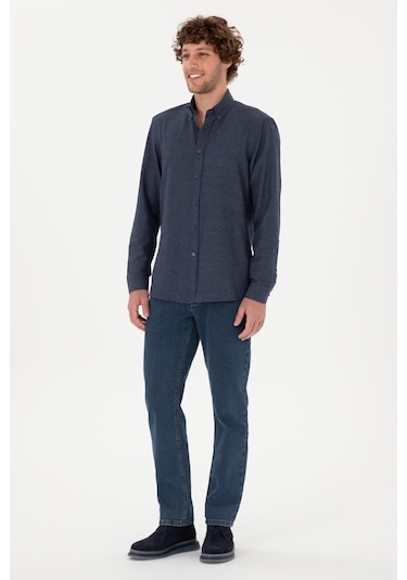 U.s. Polo Assn. Erkek İndigo Gömlek Basic 50316723-vr028 İndigo