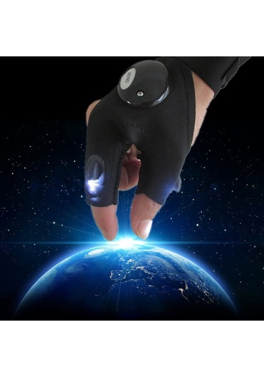 Soulader Çok Fonksiyonlu Led Aydınlatmalı Eldiven, Yüksek Parlaklık Ve Konforlu Pamuk Kumaş İle Açık Hava Sporları İçin Pratik Ve Kullanışlı El Feneri Eldiveni Siyah