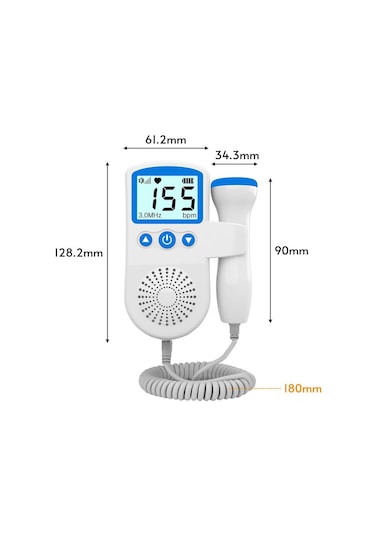 Gebelik için Fetal Doppler Bebek Doppler Kalp Atışı Monitörü 50-230BPM Ölçüm Aralığı 3MHZ Fetal - Mavi