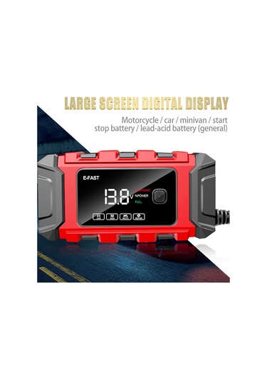 Teltree 12v 6a Akıllı Moto Ve Araba Akü Şarj Cihazı - Otomatik Tamir Ve Bakım - Kırmızı - Avrupa Tipi - 100-240v
