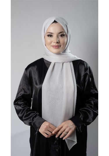 Açık Vizon Düz Klasik Şal Şifon Kumaş Janjan Abiye 202108 56 Açık Vizon