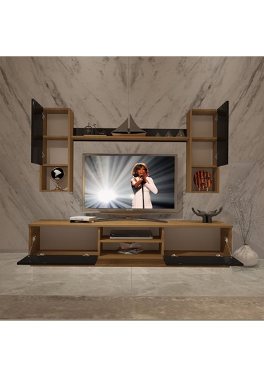 Decoraktiv Eko 5dab Mdf Dvd Tv Ünitesi Tv Sehpası Pera - Siyah