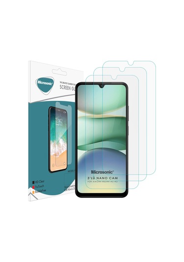 Microsonic Xiaomi Redmi A5 4g Screen Protector Nano Glass Cam Ekran Koruyucu 3 Lü Paket