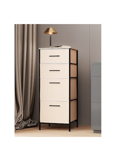 Çok Amaçlı Dolap 4 Çekmeceli Komodin Sehpa Çam 1613