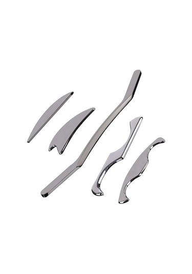 Springsun Stainless Steel A Tipi Köpekbalığı Bıçağı İle Kas Gerginliği Serbest Bırakma, Fasya Serbest Bırakma, Toplumcu Kas Bakımı 5'li Set Kumaş Çanta İle Diğer