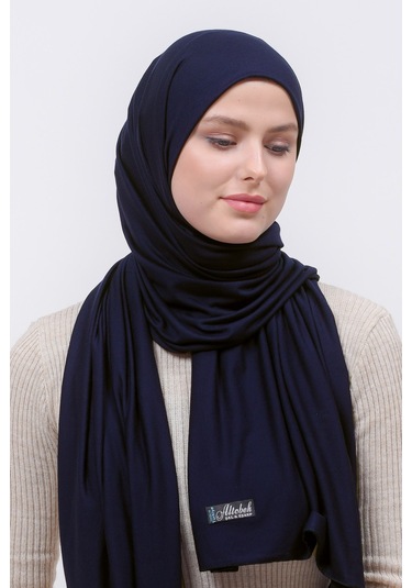 Altobeh Tesettür Kadın Penye Şal Düz Hijab - Lacivert