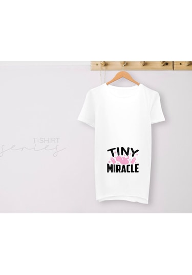 Bk Gift Espri Tasarımlı Beyaz Hamile Tişörtü, Hamileye Hediye, Yeni Anne Hediyesi, Arkadaşa Hediye-12 001