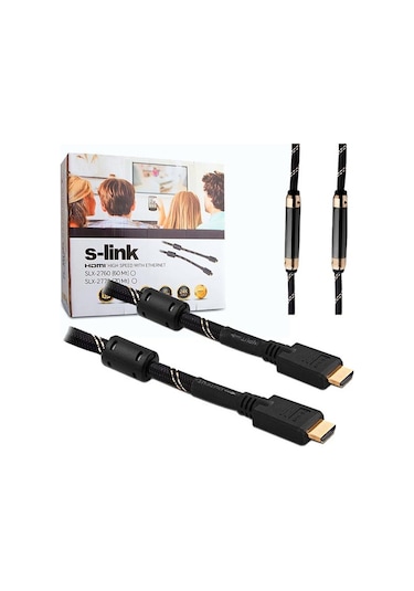 Hdmi Kablo 60 Metre S'link Slx 2760 1.4V Çipsetli Çift Filtr