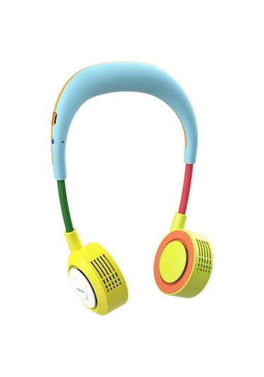 Relaxed Asılı Boyunlu Küçük Fan, Şarj Edilebilir, Sessiz, Taşınabilir, Uzun Pil Ömrüne Sahip Kanatsız Fan-sarı